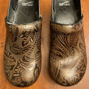 Brown Textured Dansko Clogs